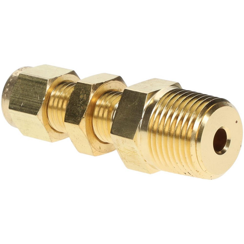 Compression Tube Bulkhead Connector: 3/8